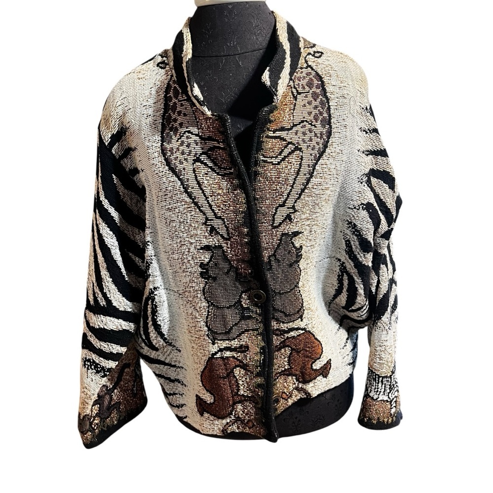 Sugar Street Weavers Vintage Safari Print Jacket Medium USA - Picture 10 of 10